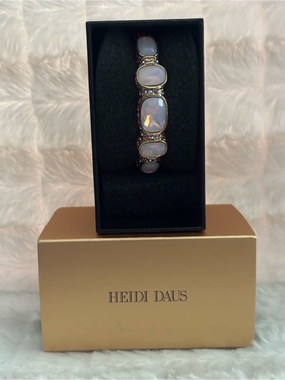 Heidi Daus Iridescent Opal-Link Bracelet in Lavender Hues